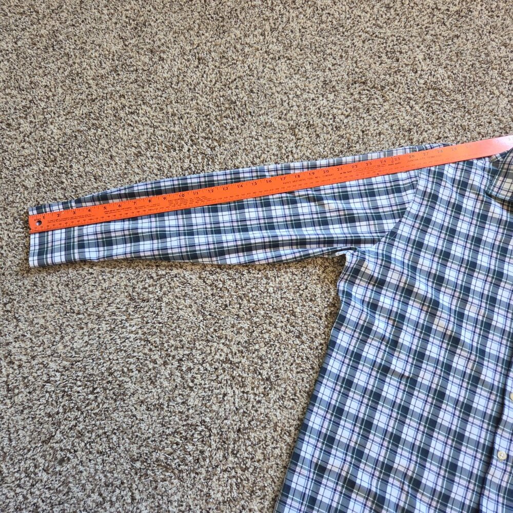 Peter Millar Men’s Summer Comfort Button Down Blue Plaid Large Stretch‎ Preppy - Picture 6 of 6